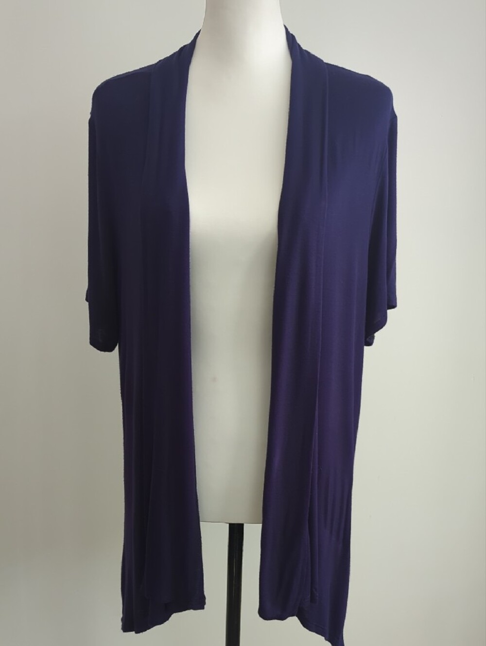 Front of Closet Royal Blue Open Front Draped Short Sleeve Cardigan SIZE 2X
